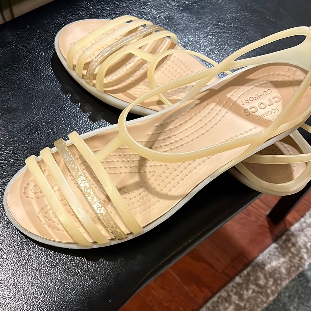 CROCS Women's Light Yellow Strappy Sandals